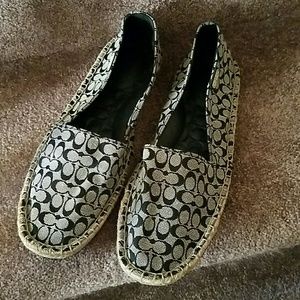 Coach New York black espadrille loafers, 8.5